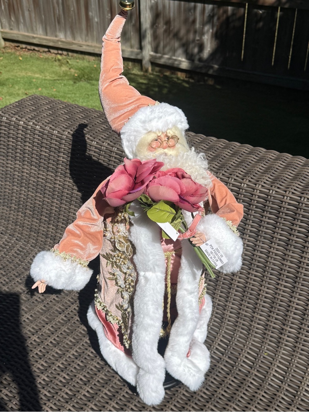 Frontgate Blushing Berries Santa - 28” - NWT